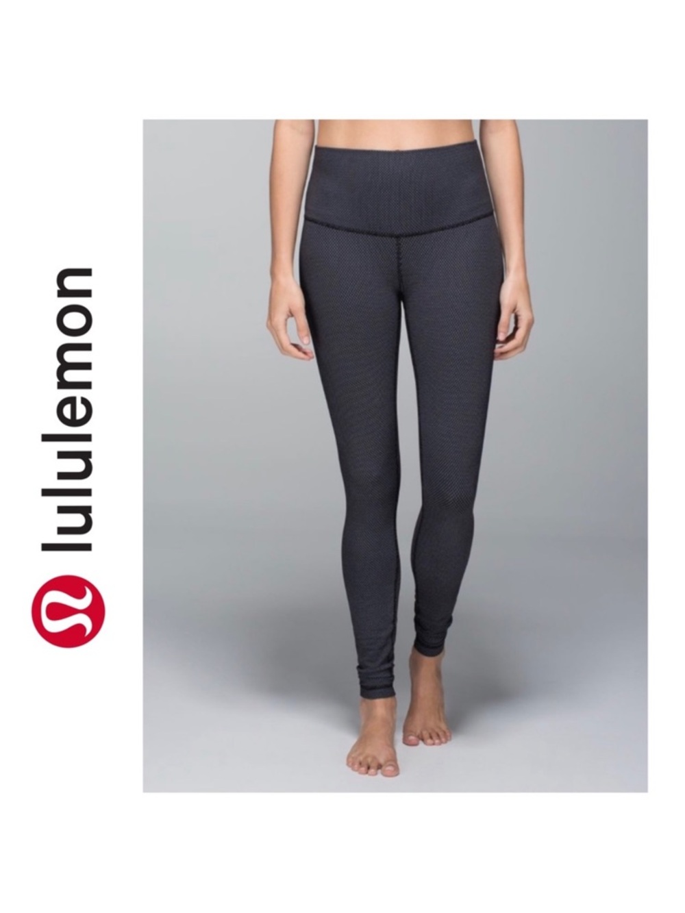 lululemon Wunder Under Leggings - diamond dot black white size 4 full length